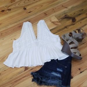 White crop top
